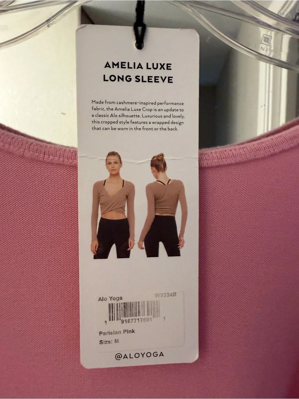 Alo Yoga Amelia Luxe Long Sleeve- Parisian Pink